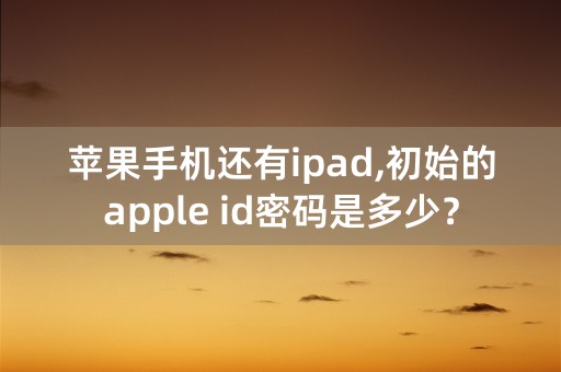 苹果手机还有ipad,初始的apple id密码是多少？