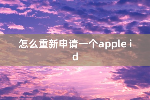 怎么重新申请一个apple id