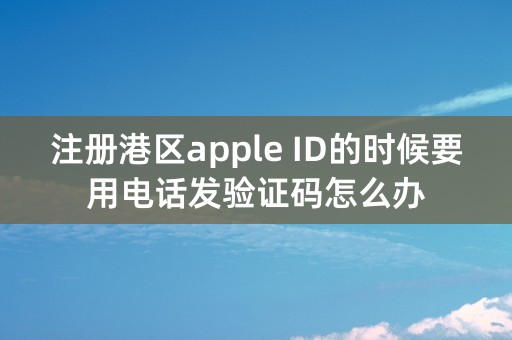 注册港区apple ID的时候要用电话发验证码怎么办