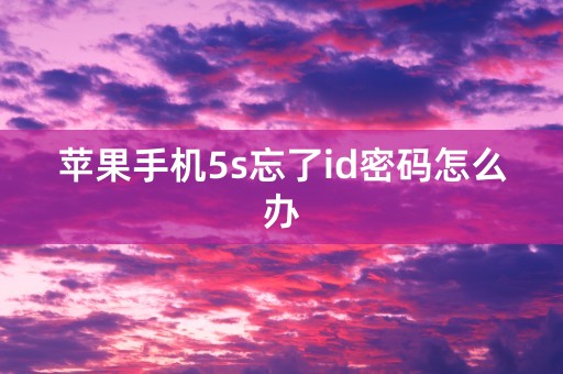 苹果手机5s忘了id密码怎么办