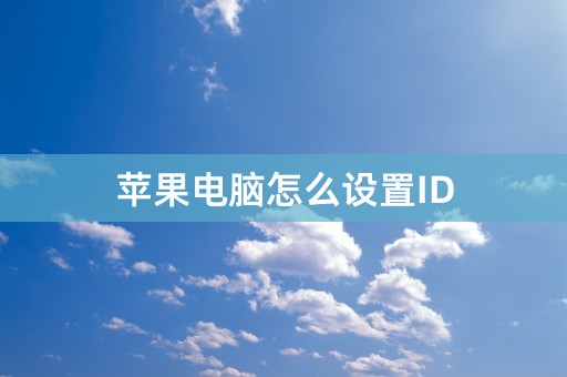 苹果电脑怎么设置ID