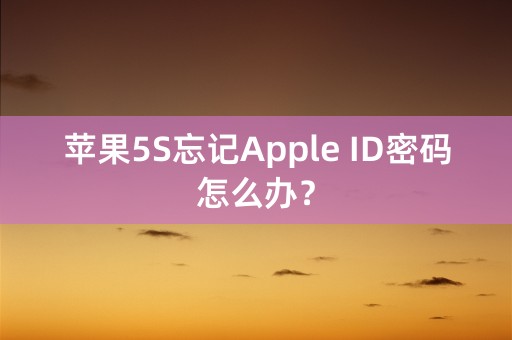 苹果5S忘记Apple ID密码怎么办？