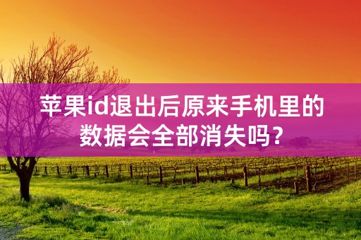 苹果id退出后原来手机里的数据会全部消失吗？