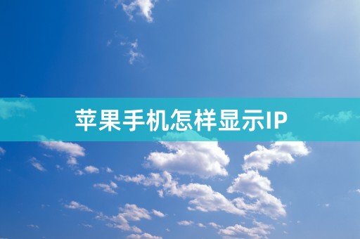 苹果手机怎样显示IP