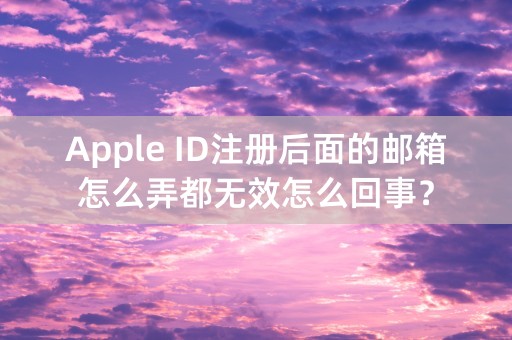 Apple ID注册后面的邮箱怎么弄都无效怎么回事？