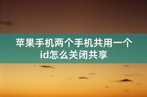 苹果手机两个手机共用一个id怎么关闭共享