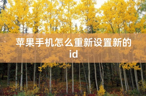 苹果手机怎么重新设置新的id