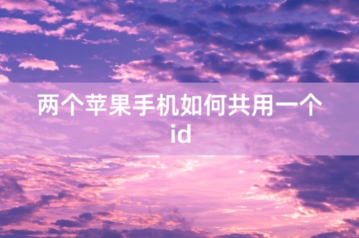 两个苹果手机如何共用一个id