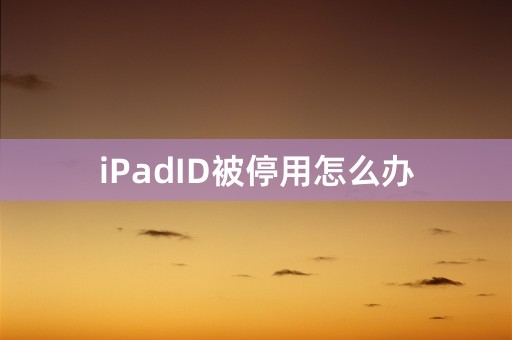 iPadID被停用怎么办