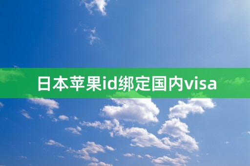 日本苹果id绑定国内visa