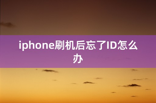 iphone刷机后忘了ID怎么办