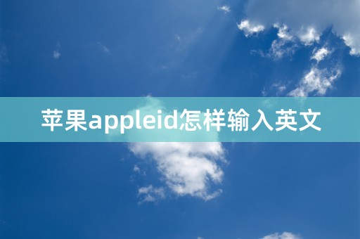 苹果appleid怎样输入英文