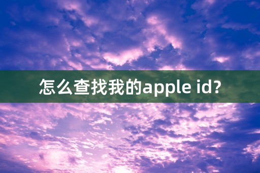 怎么查找我的apple id？