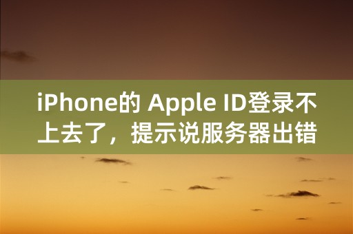 iPhone的 Apple ID登录不上去了，提示说服务器出错，急急急！