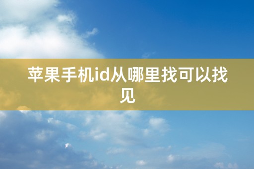 苹果手机id从哪里找可以找见