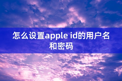 怎么设置apple id的用户名和密码