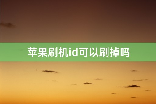 苹果刷机id可以刷掉吗