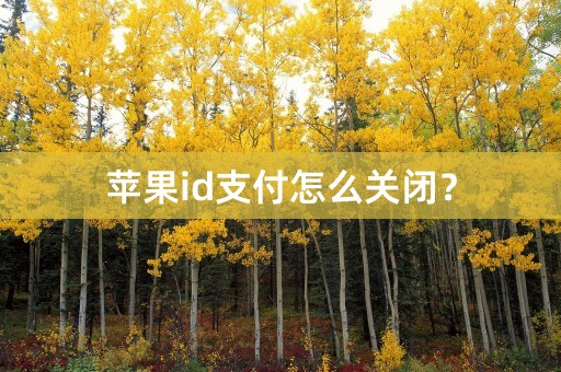 苹果id支付怎么关闭？