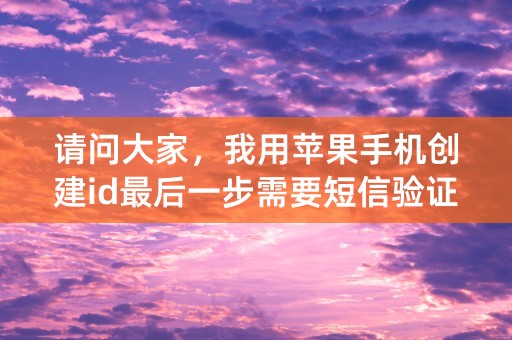 请问大家，我用苹果手机创建id最后一步需要短信验证，我手机号码没错但为什么一直收不到验证码呢？如图