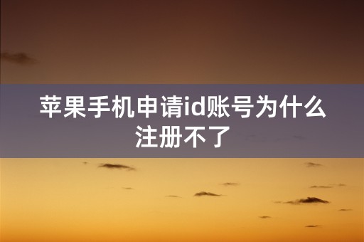 苹果手机申请id账号为什么注册不了