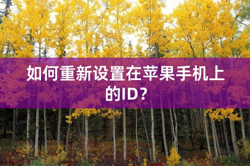 如何重新设置在苹果手机上的ID？