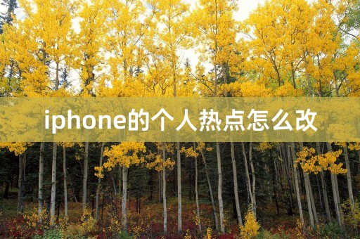 iphone的个人热点怎么改