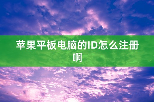 苹果平板电脑的ID怎么注册啊