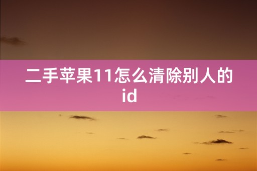 二手苹果11怎么清除别人的id