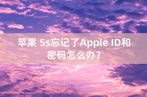 苹果 5s忘记了Apple ID和密码怎么办？