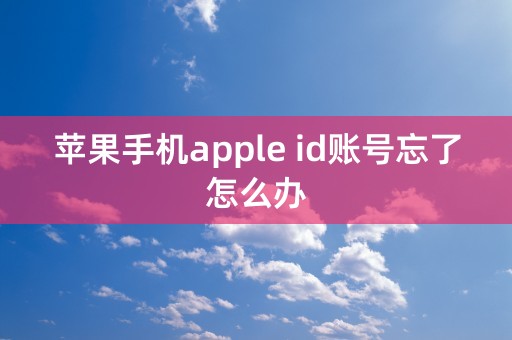 苹果手机apple id账号忘了怎么办