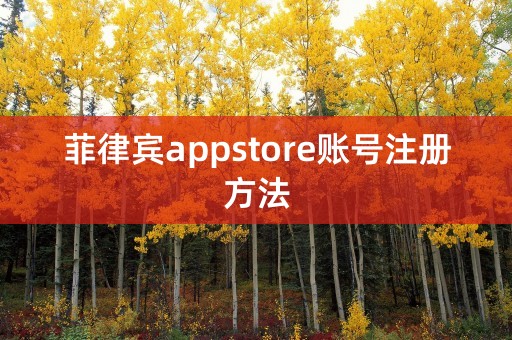 菲律宾appstore账号注册方法