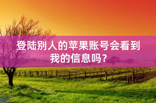 登陆别人的苹果账号会看到我的信息吗？