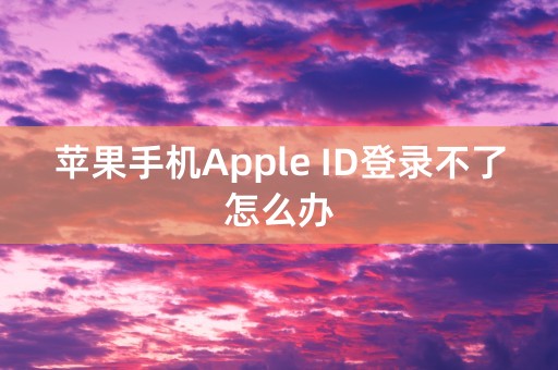 苹果手机Apple ID登录不了怎么办