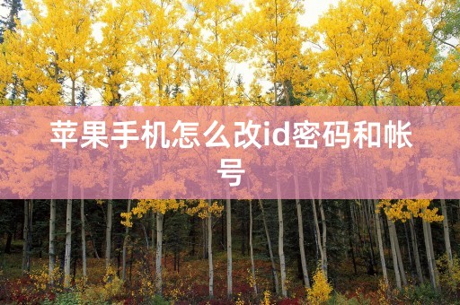 苹果手机怎么改id密码和帐号