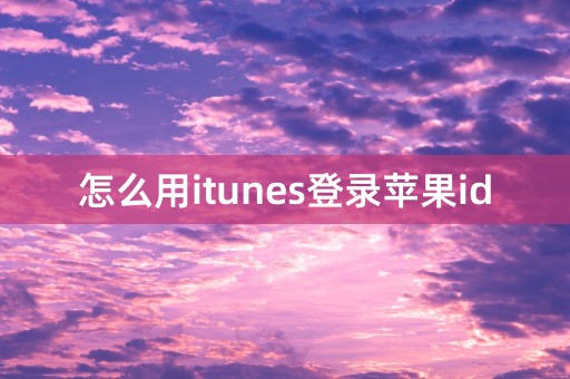 怎么用itunes登录苹果id