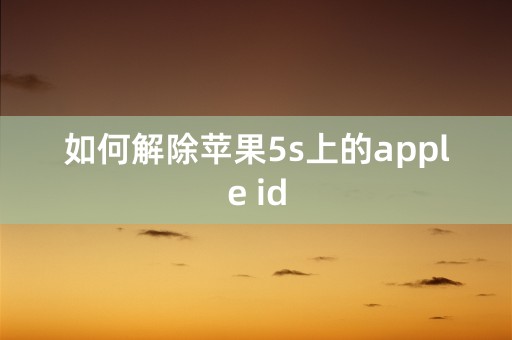 如何解除苹果5s上的apple id