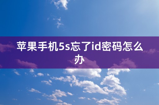 苹果手机5s忘了id密码怎么办