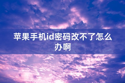 苹果手机id密码改不了怎么办啊