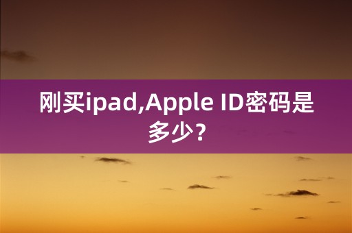 刚买ipad,Apple ID密码是多少？