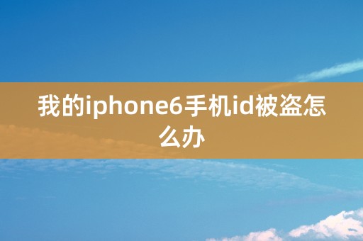 我的iphone6手机id被盗怎么办