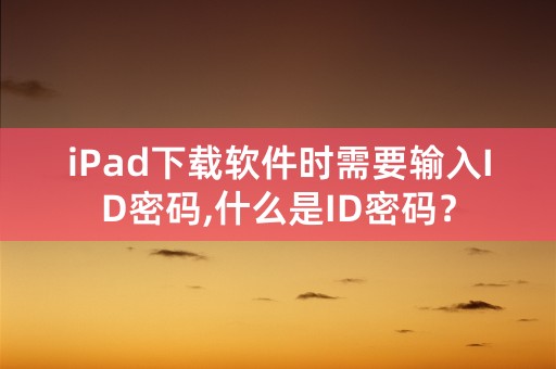 iPad下载软件时需要输入ID密码,什么是ID密码？