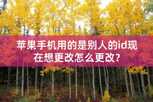 苹果手机用的是别人的id现在想更改怎么更改？