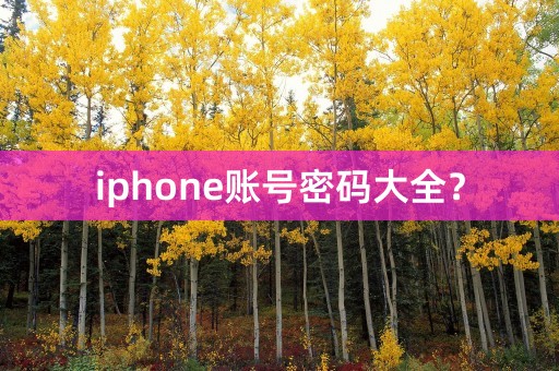 iphone账号密码大全？