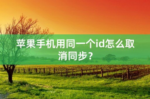 苹果手机用同一个id怎么取消同步？