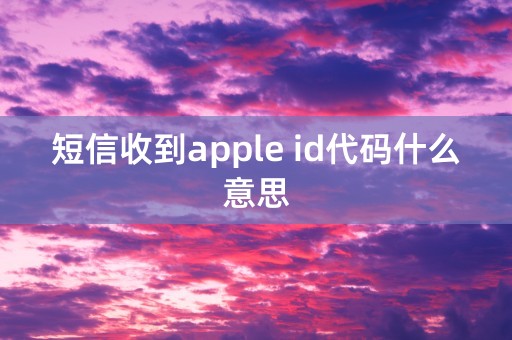 短信收到apple id代码什么意思