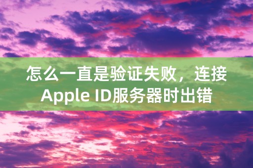 怎么一直是验证失败，连接Apple ID服务器时出错