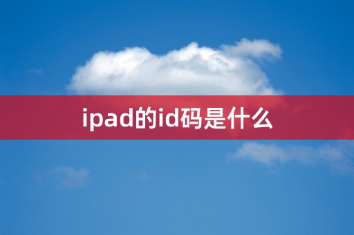 ipad的id码是什么