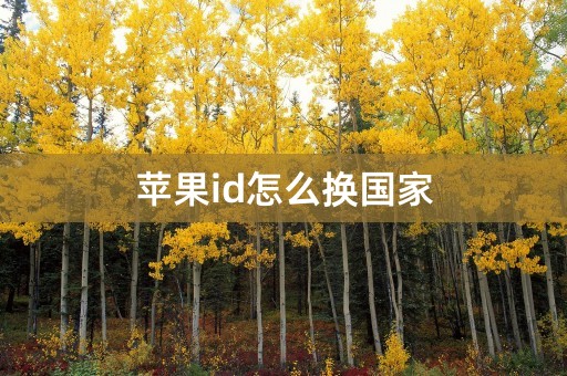 苹果id怎么换国家