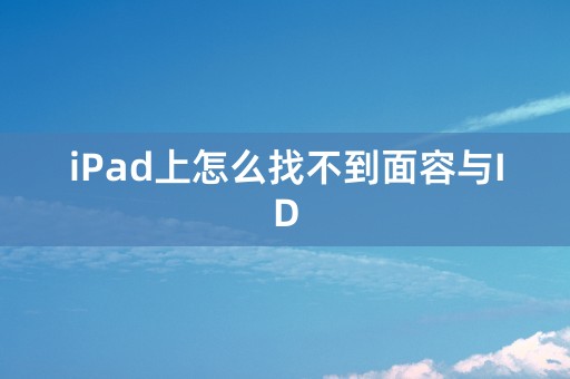 iPad上怎么找不到面容与ID