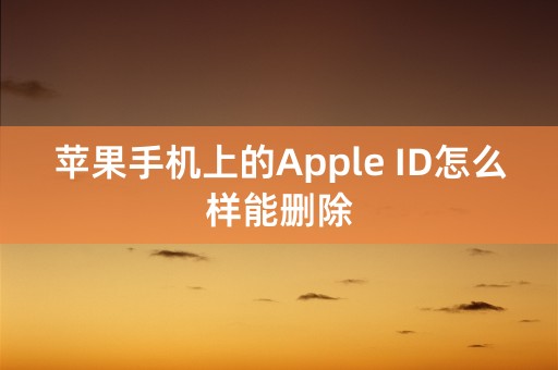 苹果手机上的Apple ID怎么样能删除